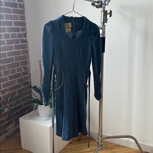 Blue Acrylic/ Wool Dress